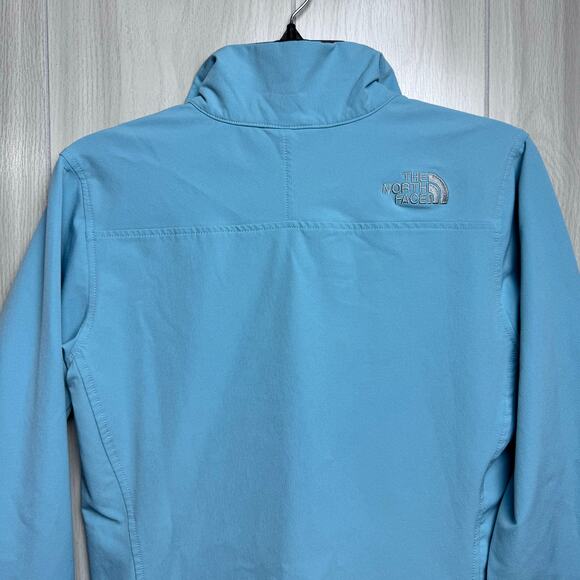 The North Face Apex Jacket 1/4 Zip Pullover Womens Small Light Blue Soft Shell - Picture 16 of 16